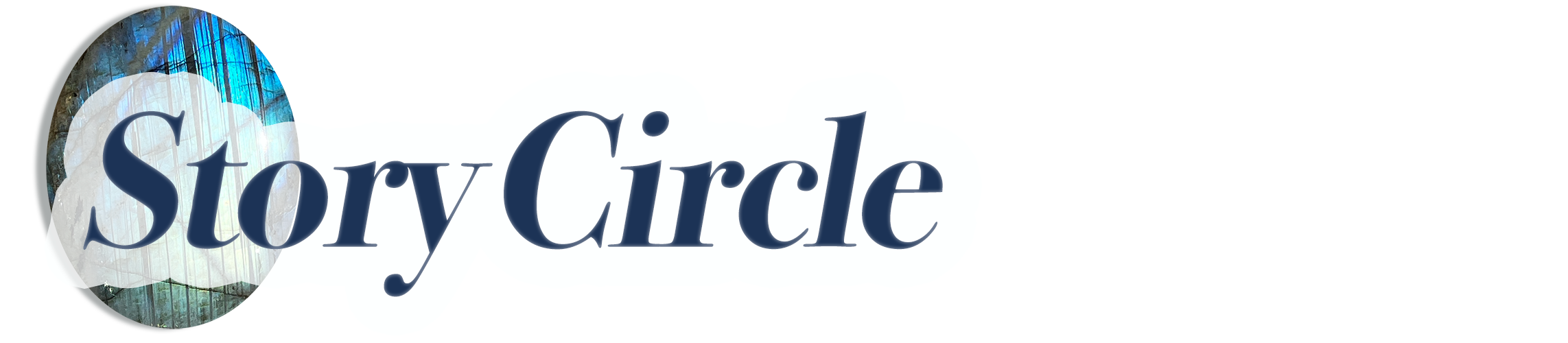 StoryCircle text with oval labrodorite stone